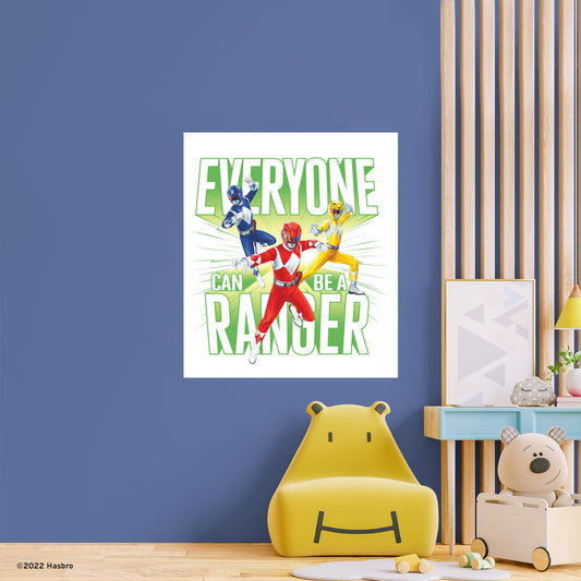 Power Rangers:  Everyone Can Be A Ranger Poster        - Officially Licensed Hasbro Removable     Adhesive Decal