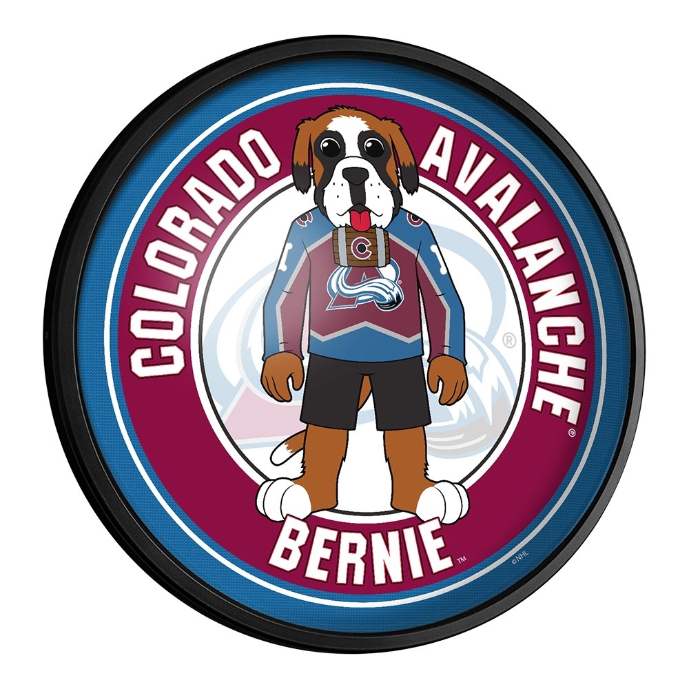 Colorado Avalanche: Bernie - Round Slimline Lighted Wall Sign - The Fan-Brand