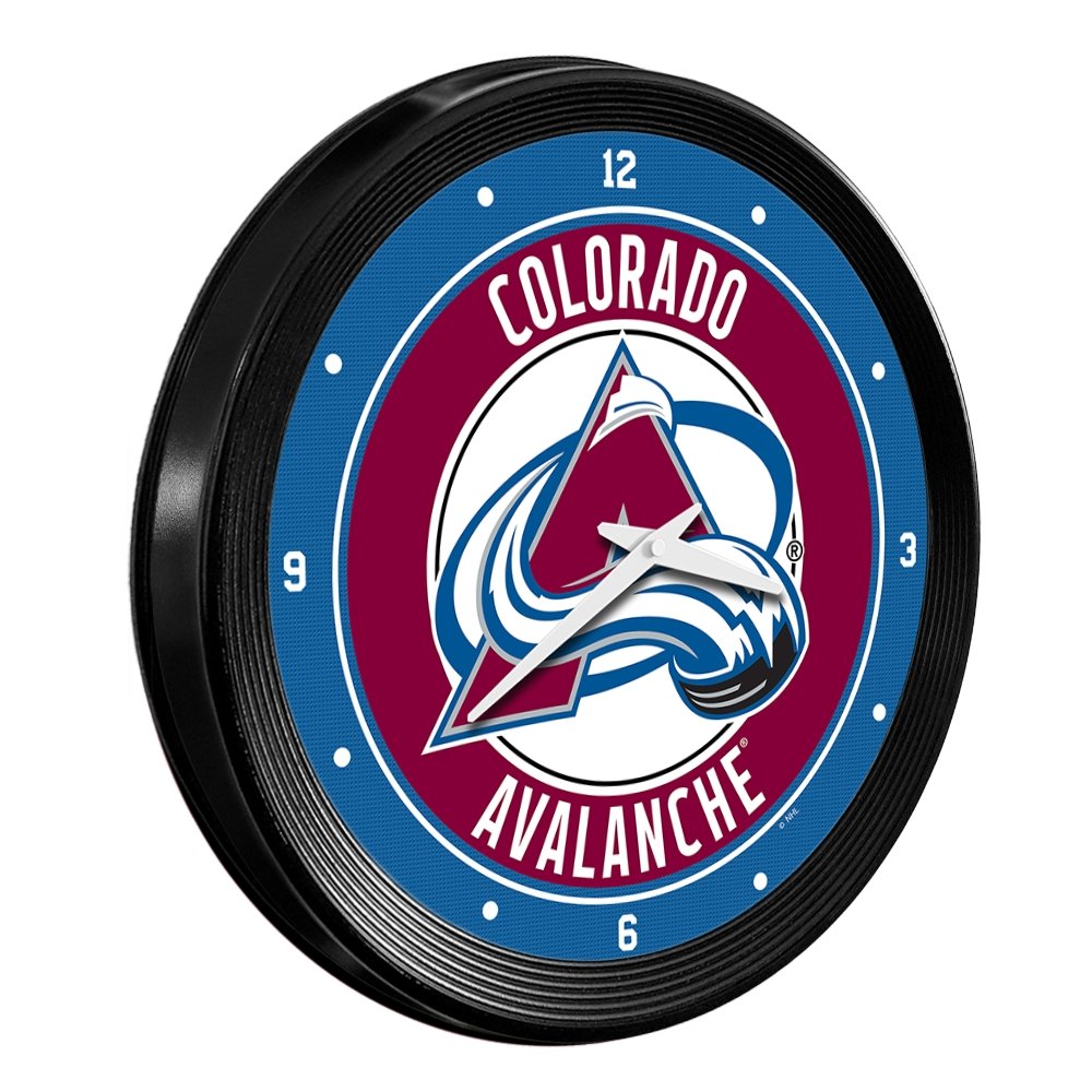 Colorado Avalanche: Ribbed Frame Wall Clock - The Fan-Brand