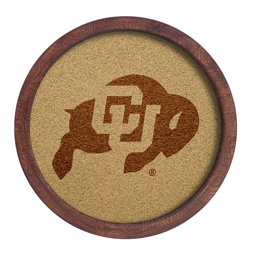 Colorado Buffaloes: "Faux" Barrel Framed Cork Board - The Fan-Brand