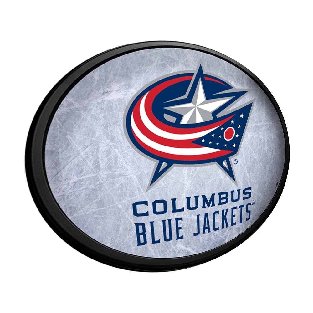 Columbus Blue Jackets: Ice Rink - Oval Slimline Lighted Wall Sign - The Fan-Brand