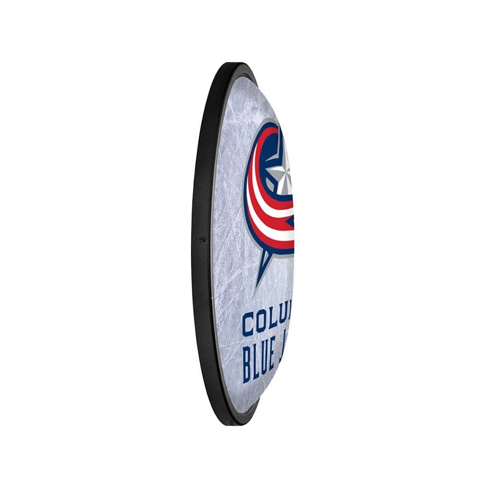 Columbus Blue Jackets: Ice Rink - Oval Slimline Lighted Wall Sign - The Fan-Brand