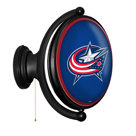 Columbus Blue Jackets: Original Oval Rotating Lighted Wall Sign - The Fan-Brand