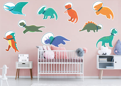 Dinosaur:  Dino in Space Collection        -   Removable     Adhesive Decal