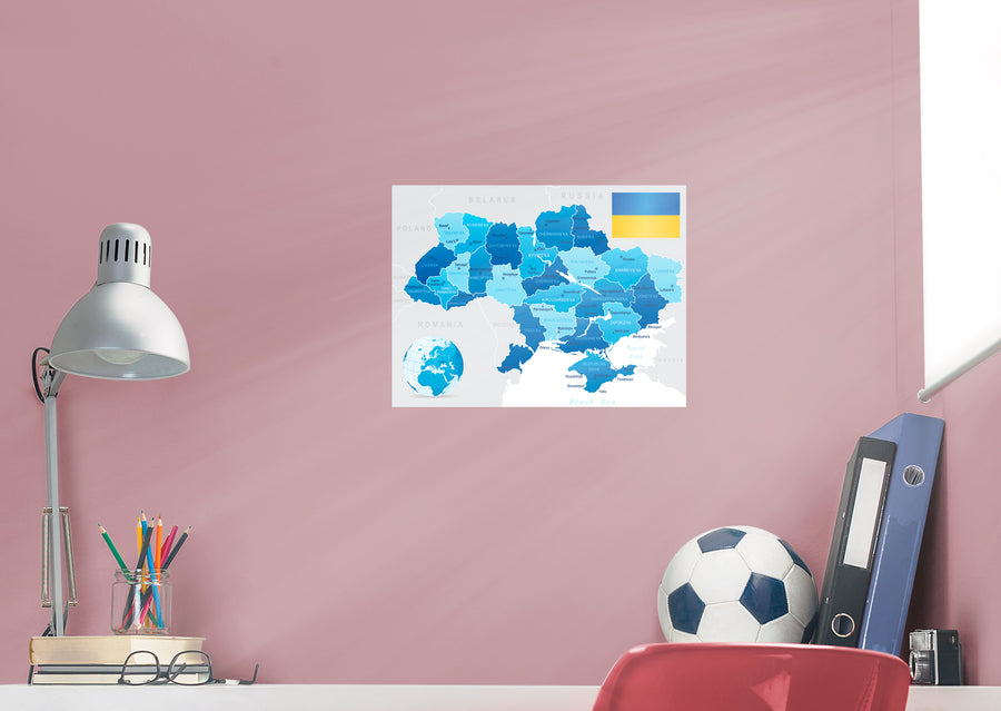 Maps of Europe: Ukraine Mural        -   Removable Wall   Adhesive Decal