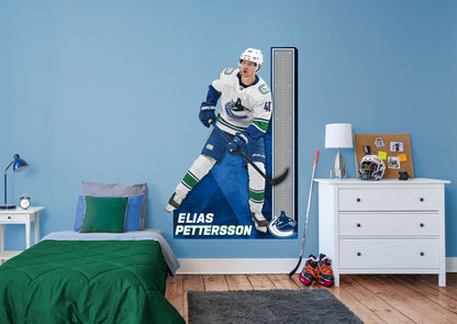 Vancouver Canucks: Elias Pettersson  Growth Chart        - Officially Licensed NHL Removable Wall   Adhesive Decal