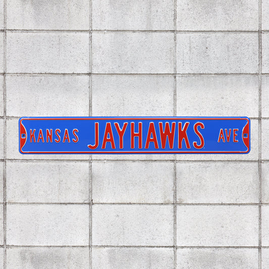 Kansas Jayhawks: Kansas Jayhawks Avenue - Officially Licensed Metal Street Sign