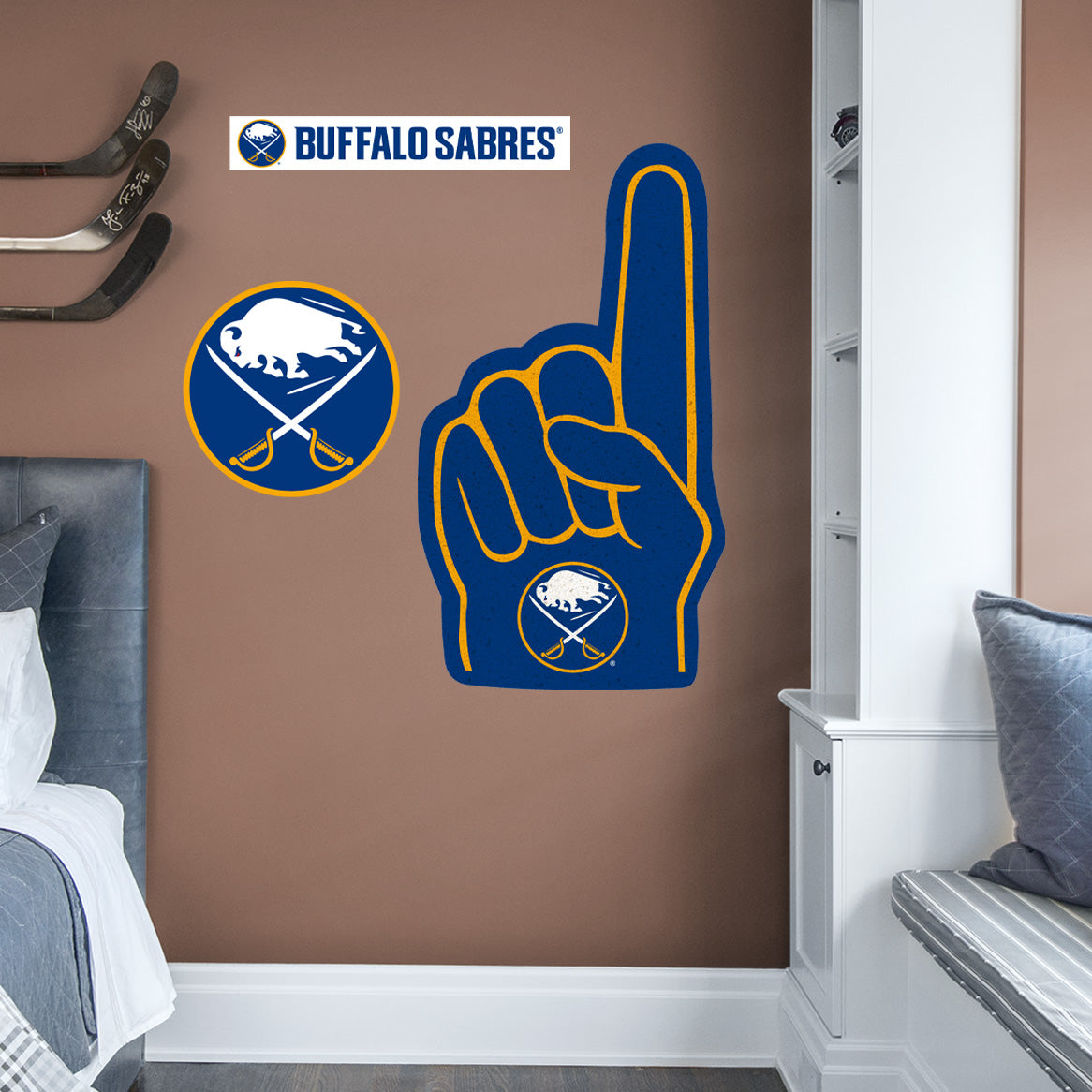 Buffalo Sabres:    Foam Finger        - Officially Licensed NHL Removable     Adhesive Decal