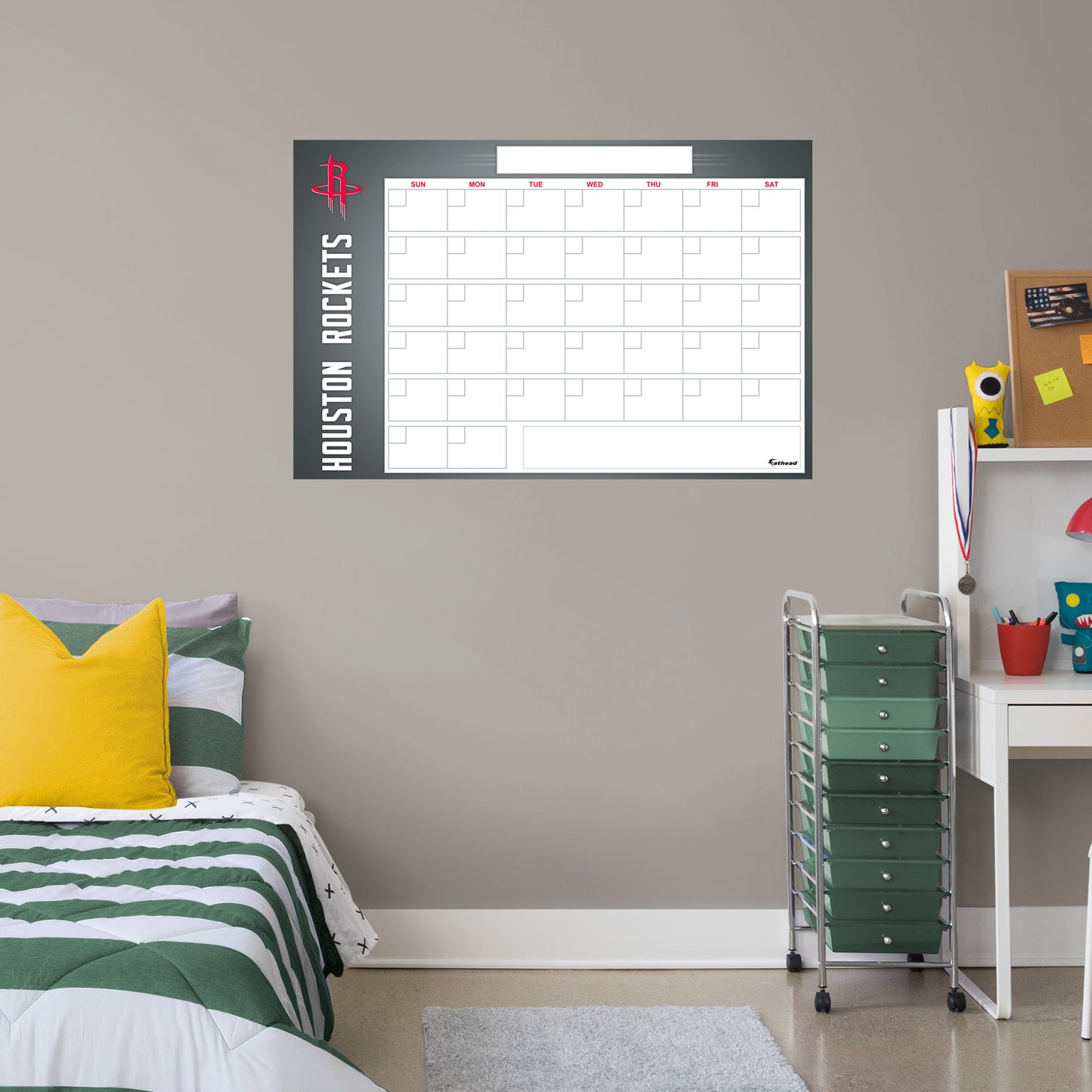 Houston Rockets Dry Erase Calendar  - Officially Licensed NBA Removable Wall Decal