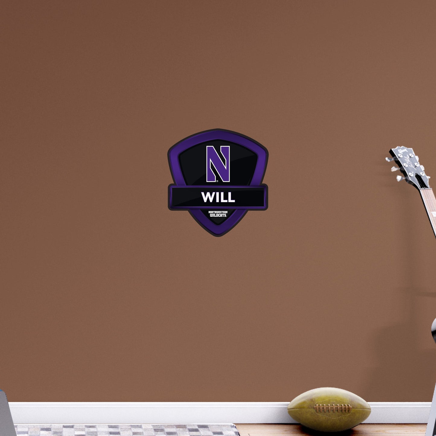 Northwestern Wildcats:   Badge Personalized Name        - Officially Licensed NCAA Removable     Adhesive Decal