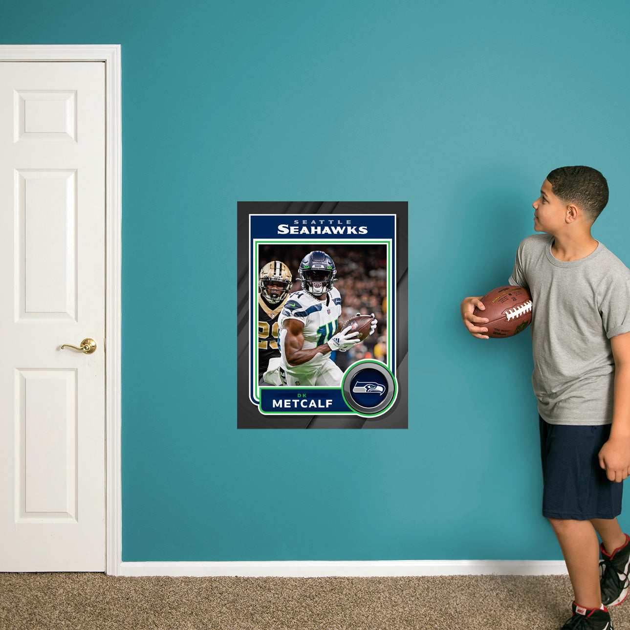 Seattle Seahawks: DK Metcalf Poster - Officially Licensed NFL Removable Adhesive Decal