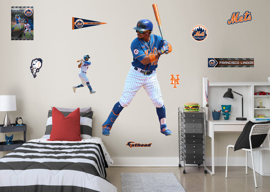 Francisco Lindor - RealBig Collection - Official MLB - New York Mets - Reusable Vinyl Wall Decals