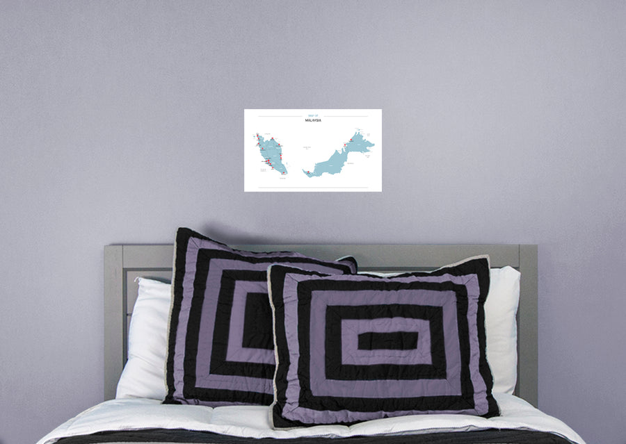 Maps of Asia: Malaysia Mural        -   Removable Wall   Adhesive Decal