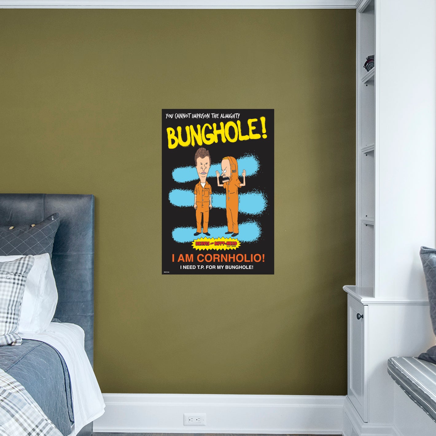 Beavis & Butt-Head: Beavis & Butt-Head Cornholio Prison Poster - Officially Licensed Paramount Removable Adhesive Decal