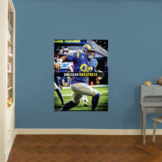 Los Angeles Rams: Aaron Donald  Motivational Poster        - Officially Licensed NFL Removable     Adhesive Decal