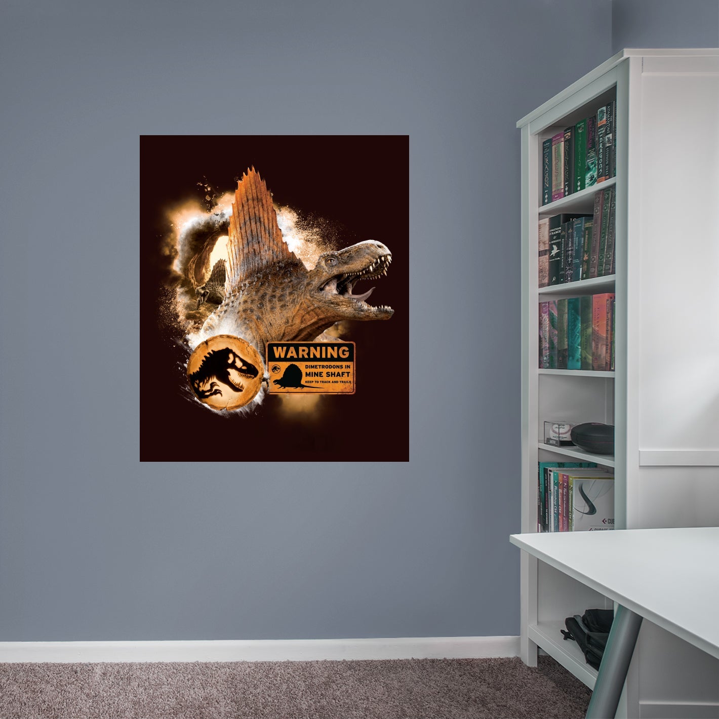 Jurassic World Dominion: Dimetrodon Collage Poster - Officially Licensed NBC Universal Removable Adhesive Decal