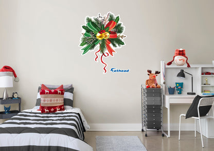 Christmas: Green and Red Icon - Removable Adhesive Decal