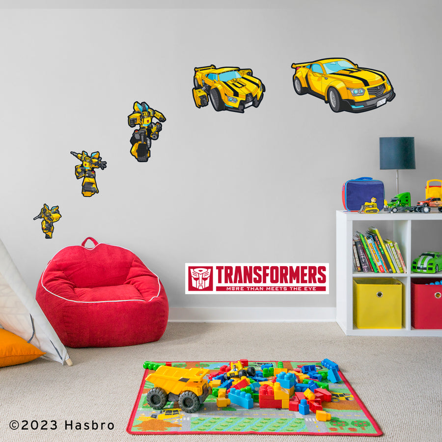 Bumblebee - Transformers - RealBig Transforming Sequence Collection - Official Hasbro - Reusable Vinyl Wall Decals