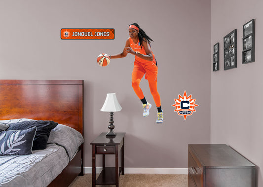 Connecticut Sun: Jonquel Jones         - Officially Licensed WNBA Removable Wall   Adhesive Decal