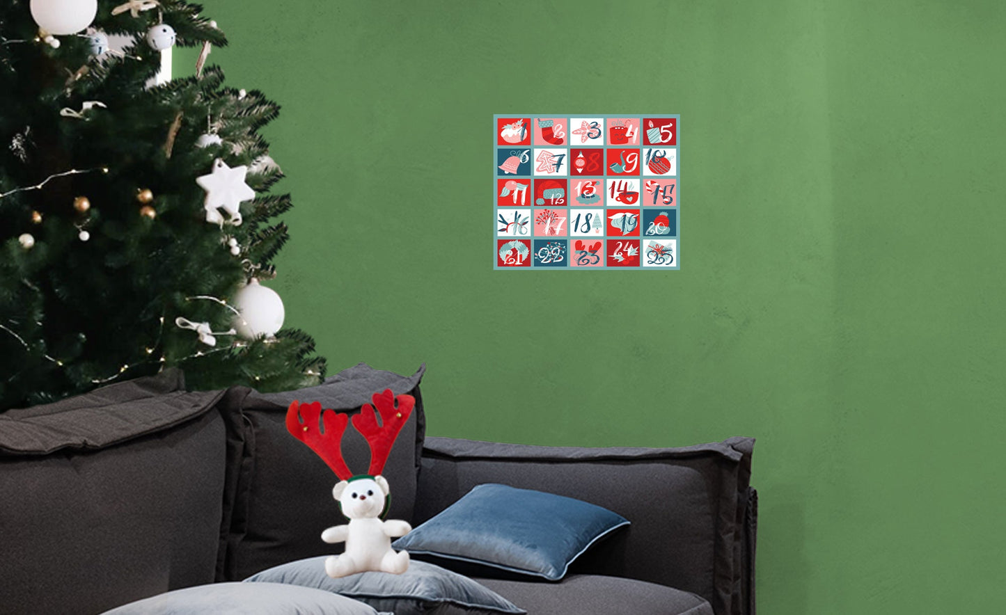 Christmas: Countdown Calendar Dry Erase - Removable Adhesive Decal