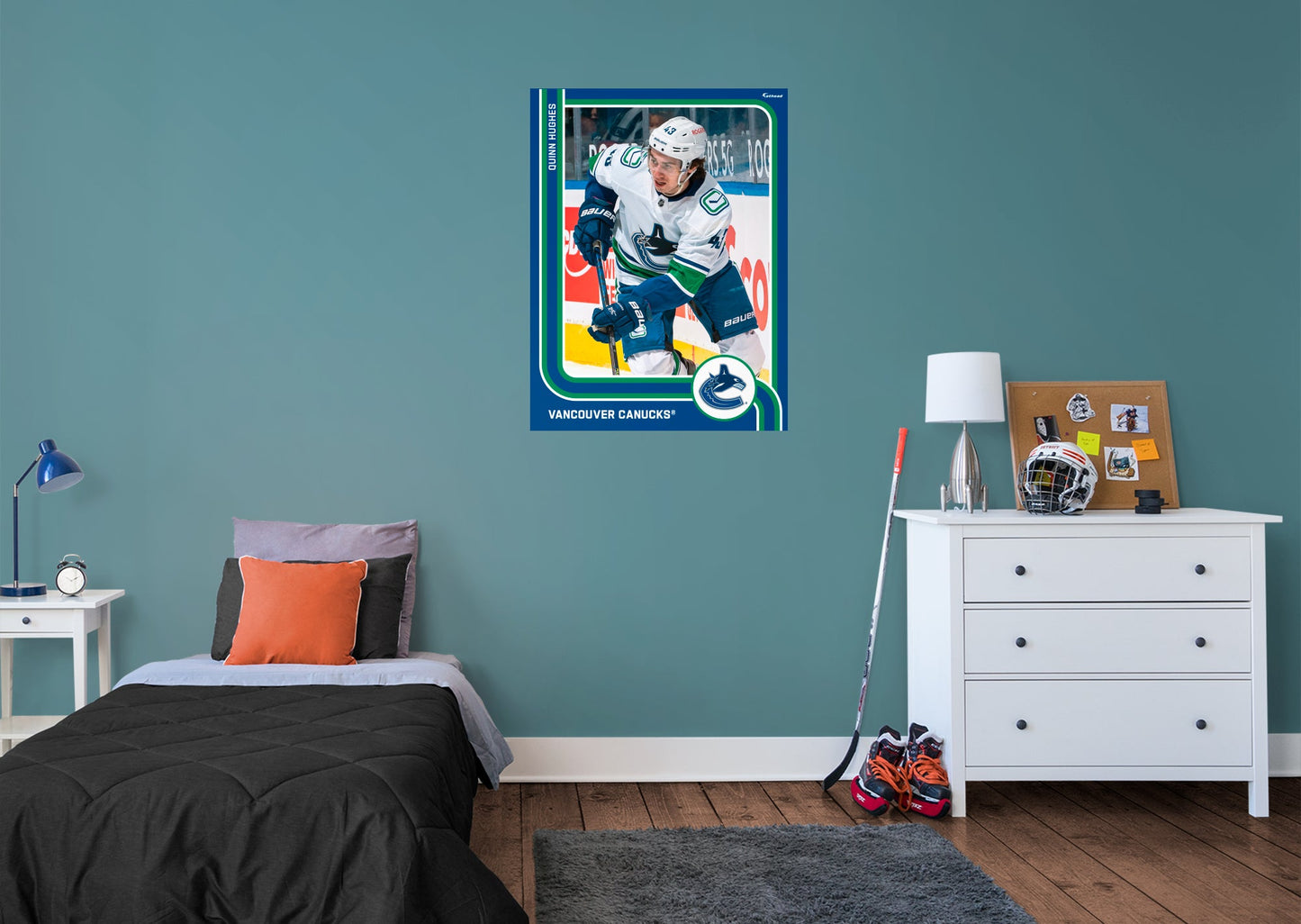 Vancouver Canucks: Quinn Hughes Poster - Officially Licensed NHL Removable Adhesive Decal