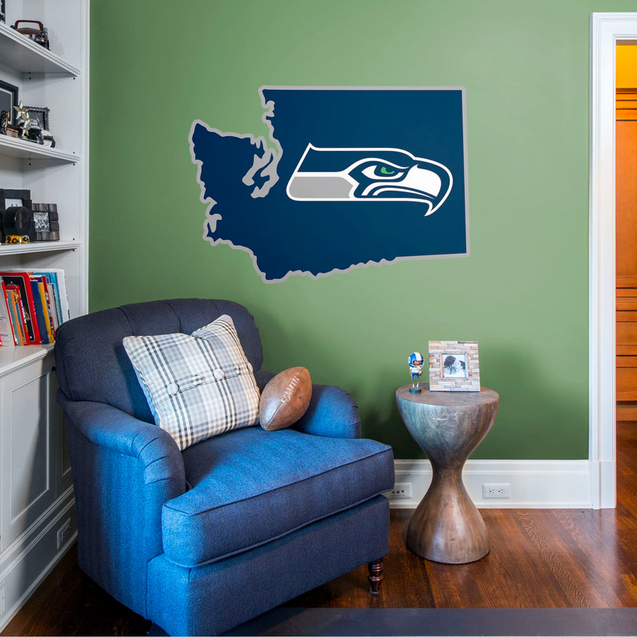 Seattle Seahawks - RealBig State of Washington Collection - Official NFL - Reusable Vinyl Wall Decals