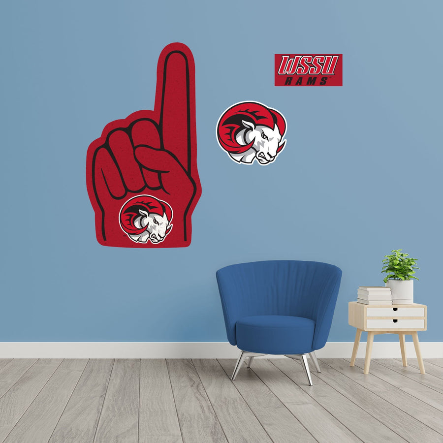Winston-Salem State Rams - RealBig Foam Finger Collection - Official NCAA - Reusable Vinyl Wall Decals