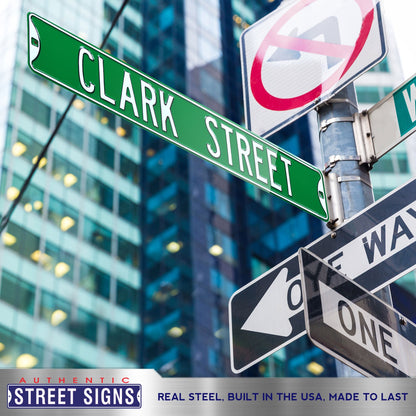 Chicago Cubs Steel Street Sign-CLARK STREET