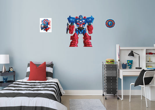 Avengers: Mech Strike: Capt America RealBig        - Officially Licensed Marvel Removable Wall   Adhesive Decal