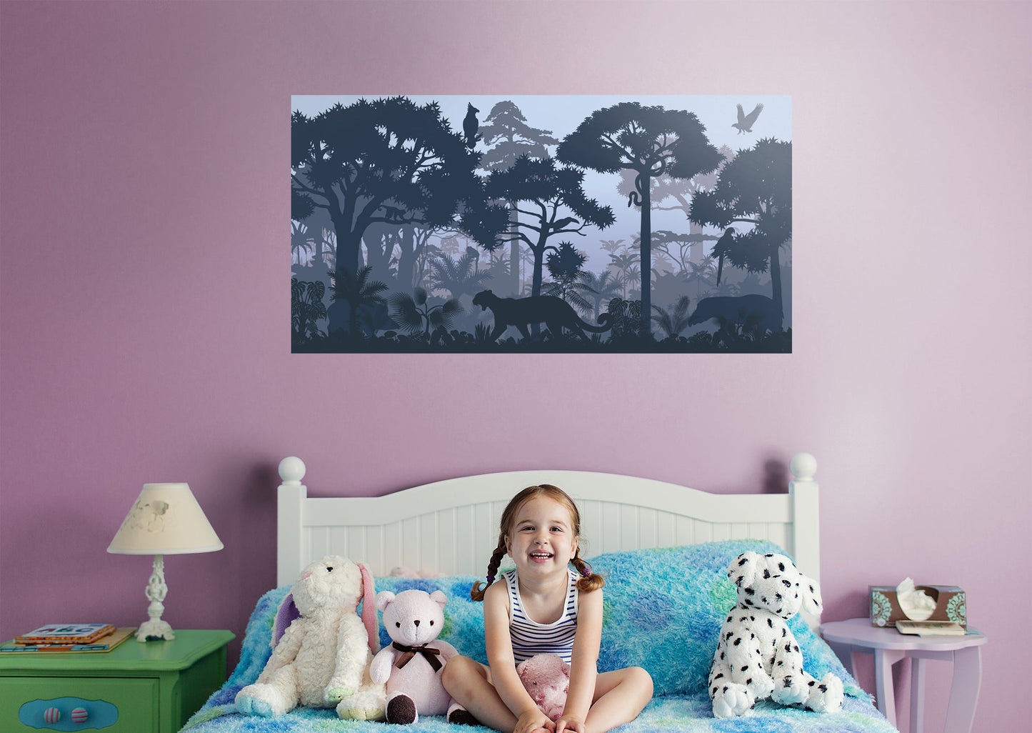Jungle:  Foggy Mural        -   Removable Wall   Adhesive Decal