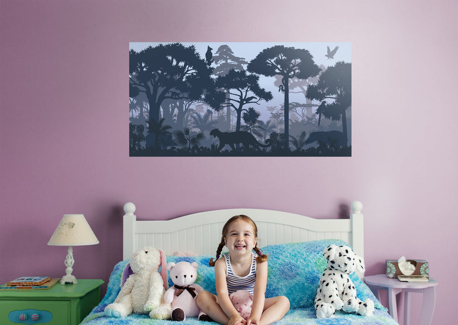 Jungle:  Foggy Mural        -   Removable Wall   Adhesive Decal