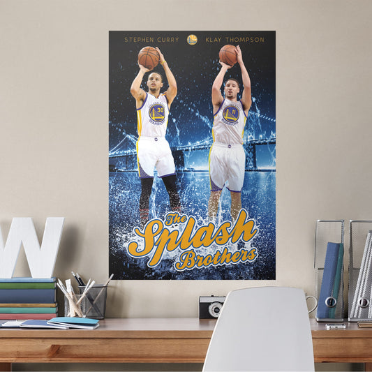 Golden State Warriors:  Splash Brothers Mural        - Officially Licensed NBA Removable Wall   Adhesive Decal