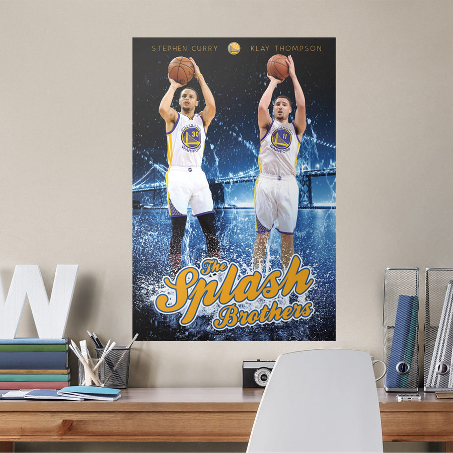 Splash Brothers - Peel & Stick Poster - Official NBA - Golden State Warriors - Reusable Vinyl Wall Decal