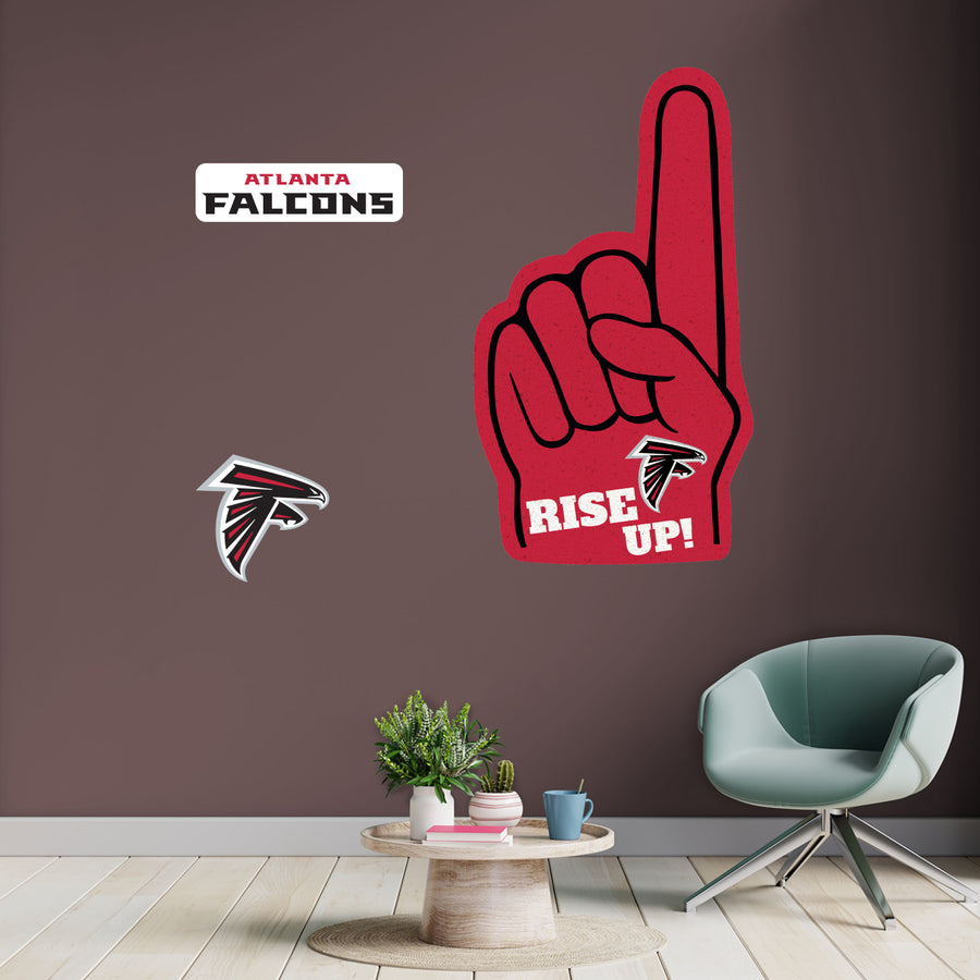 Atlanta Falcons - RealBig Foam Finger Collection - Official NFL - Reusable Vinyl Wall Decals
