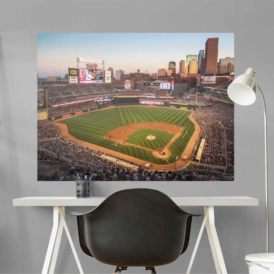 Stadium Mural - Peel & Stick Poster - Official MLB - Minnesota Twins - Reusable Vinyl Wall Decal