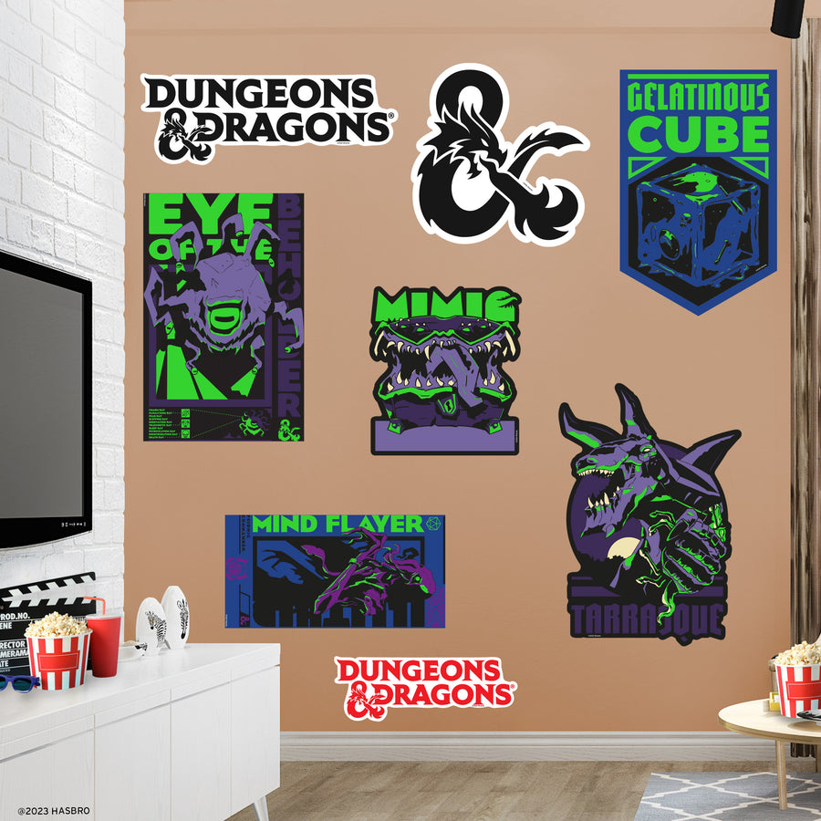 Dungeons & Dragons - RealBig Lurking in the Shadows Collection - Official Hasbro - Reusable Vinyl Wall Decals