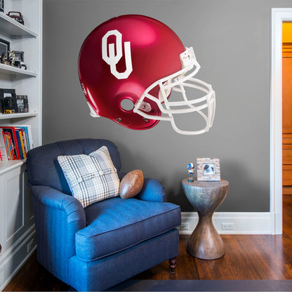 U of Oklahoma: Oklahoma Sooners Helmet        - Officially Licensed NCAA Removable     Adhesive Decal