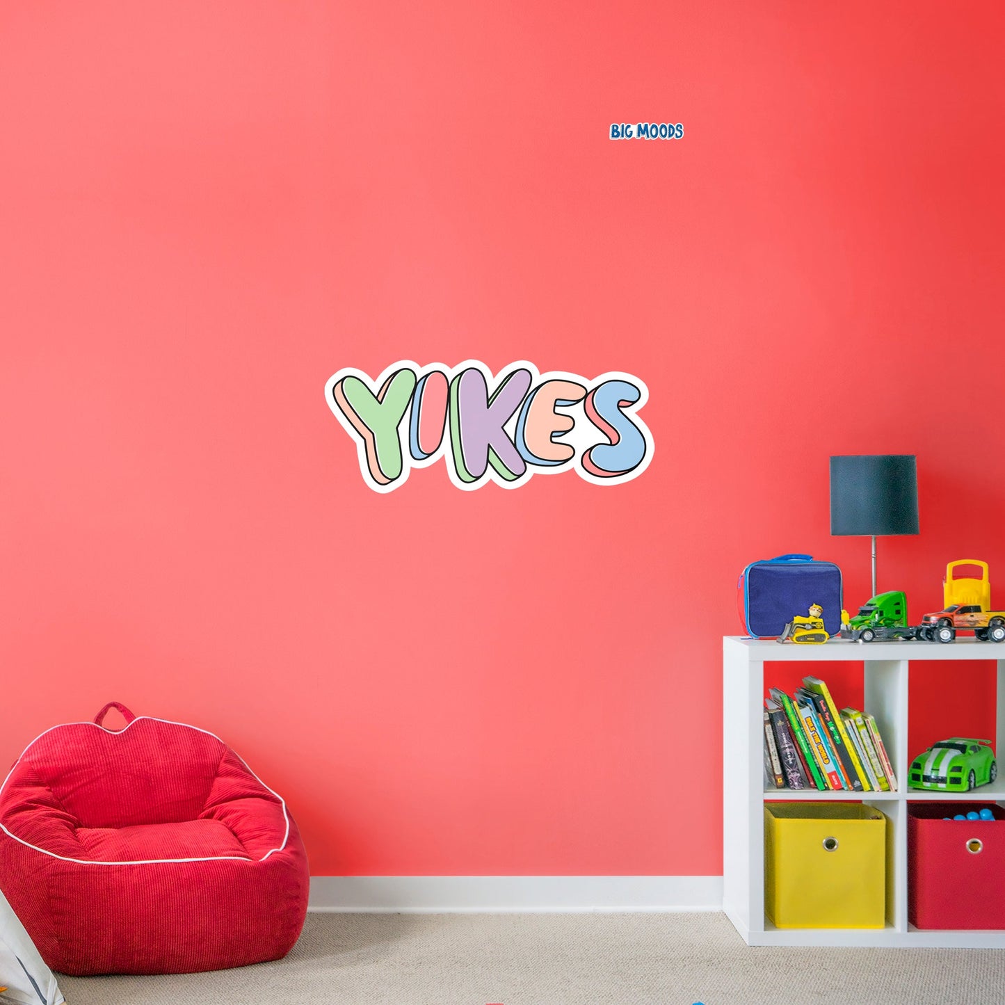 Yikes (Multi-Color)        - Officially Licensed Big Moods Removable     Adhesive Decal