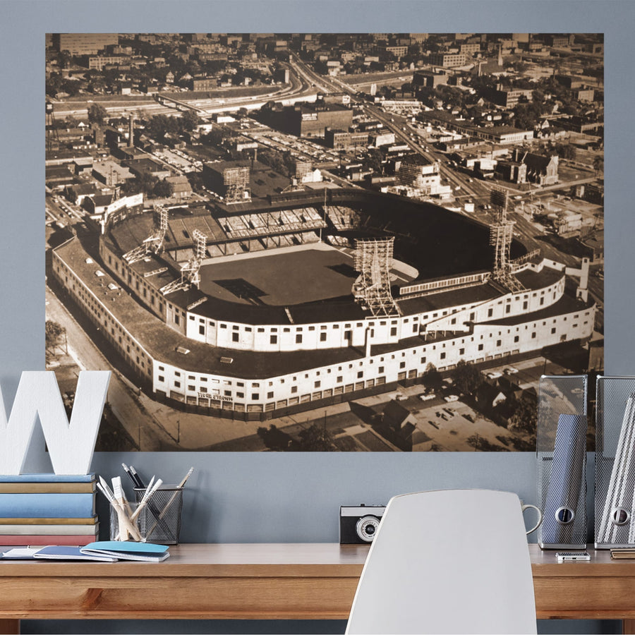 Tiger Stadium Historic Aerial - Peel & Stick Poster - Official MLB - Detroit Tigers - Reusable Vinyl Wall Decal
