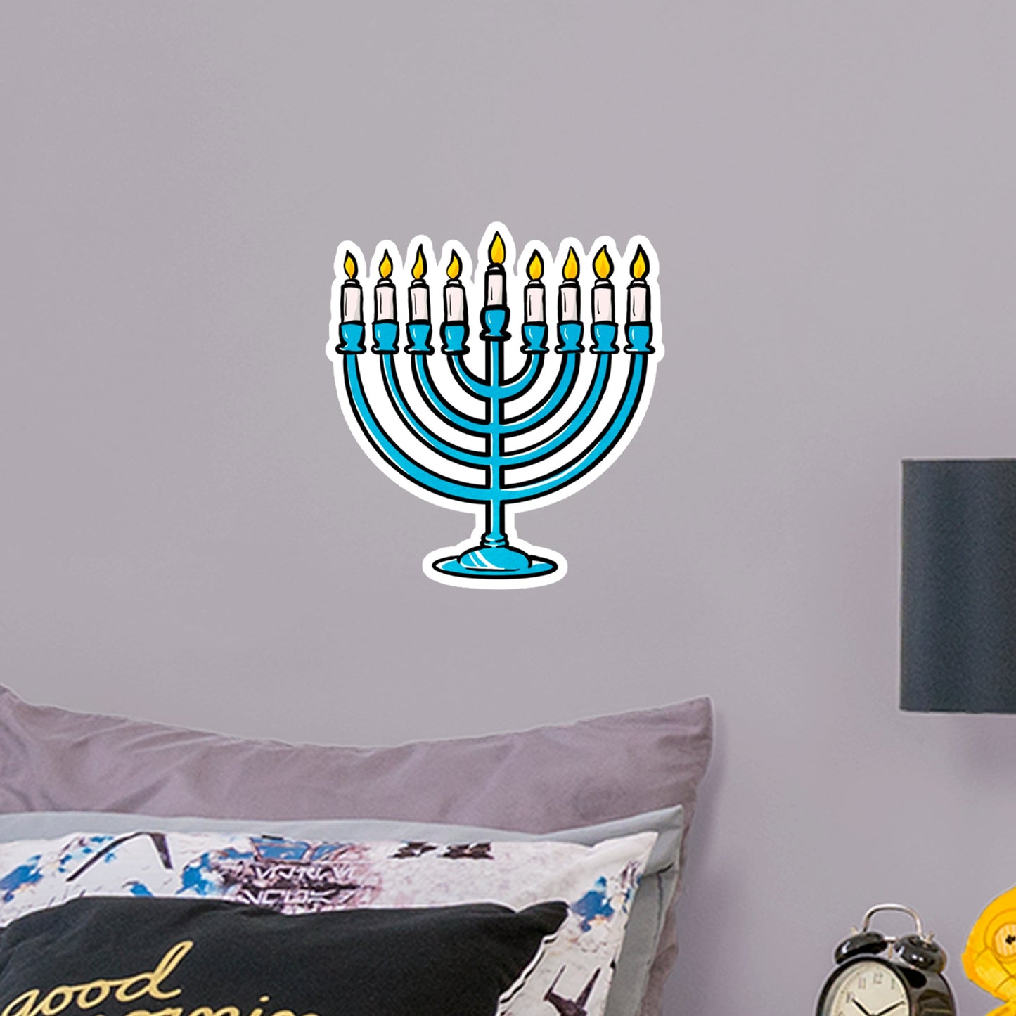Menorah Hanukkah        - Officially Licensed Big Moods Removable     Adhesive Decal