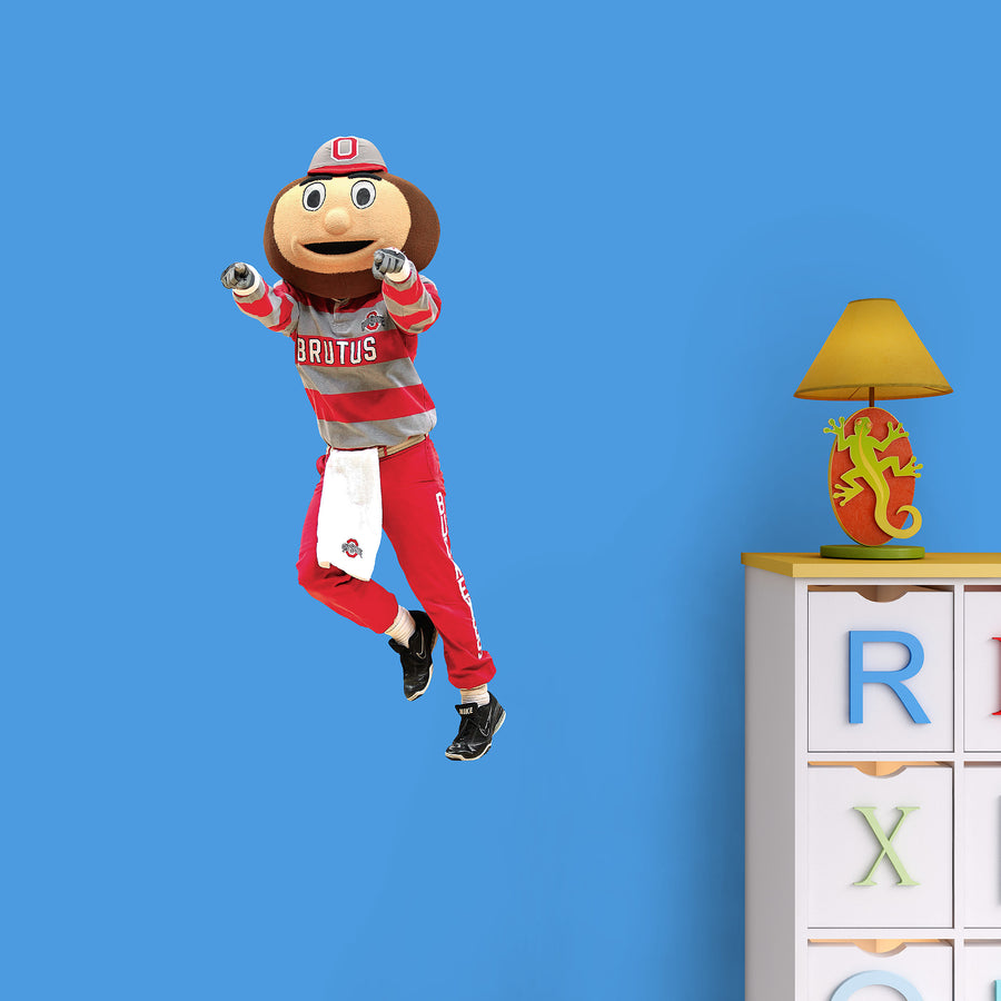 Brutus Buckeye Mascot - RealBig Collection - Official NCAA - Ohio State Buckeyes - Reusable Vinyl Wall Decals