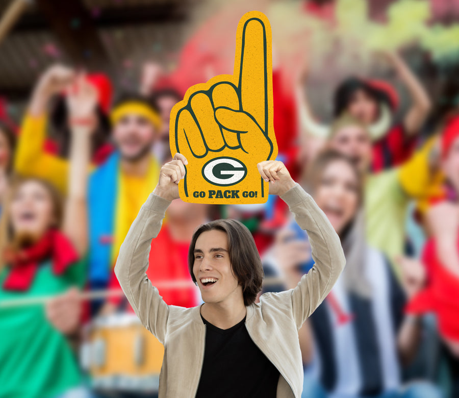 Foam Finger - Big Head - Official NFL - Green Bay Packers - Foam Core Cutout