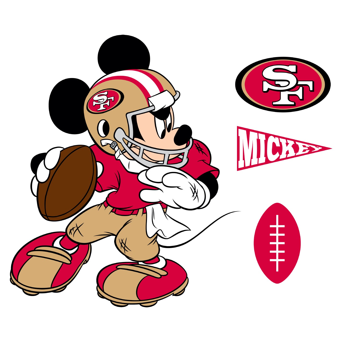 San Francisco 49ers: Mickey Mouse 2021 - Officially Licensed NFL