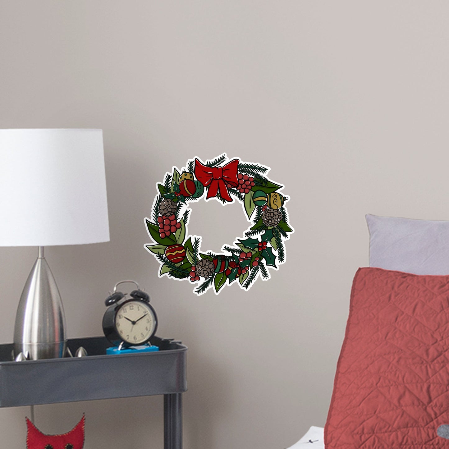 Holiday Wreath        - Officially Licensed Big Moods Removable     Adhesive Decal