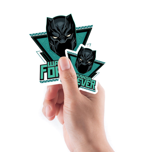 Sheet of 5 -Avengers: Black Panther Wakanda Forever Badge MINI        - Officially Licensed Marvel Removable    Adhesive Decal