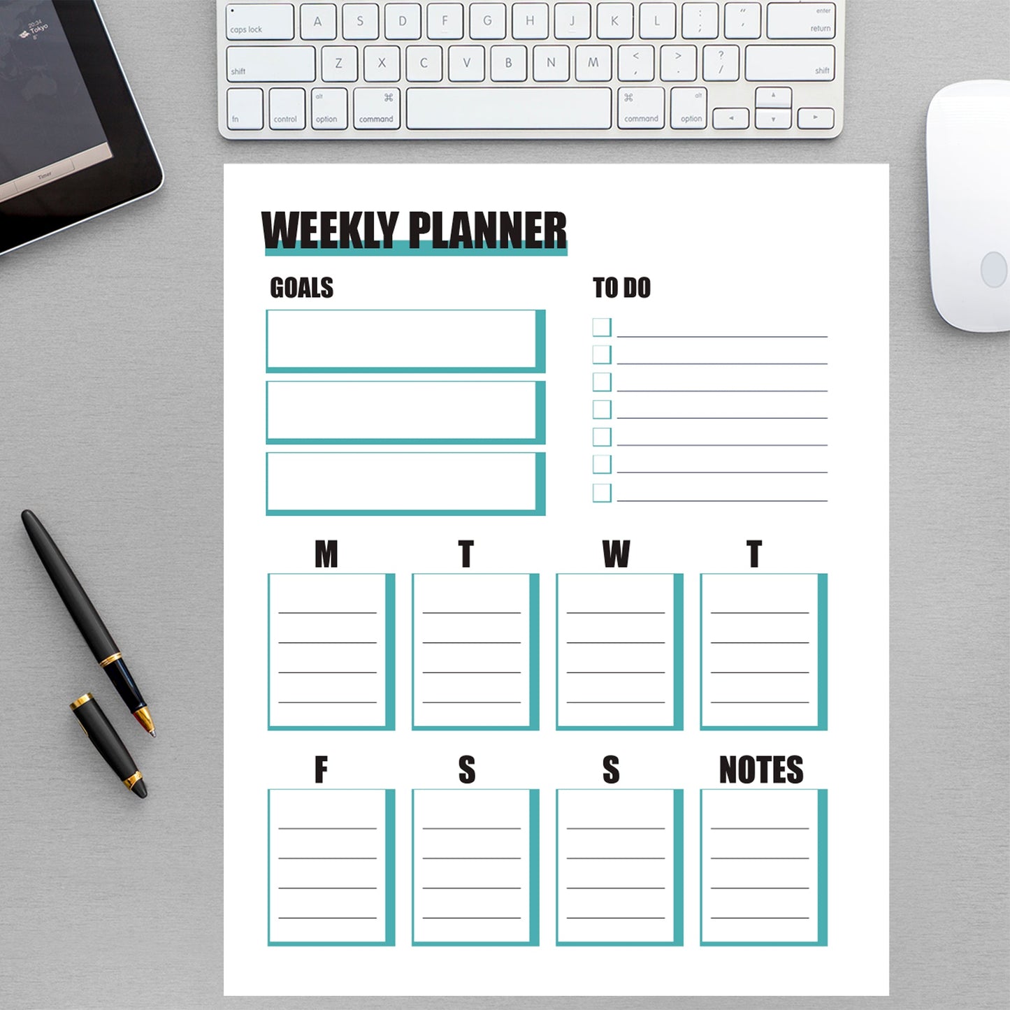 Weekly Planner        -   Removable     Adhesive Decal