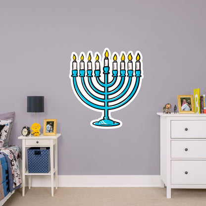 Menorah Hanukkah        - Officially Licensed Big Moods Removable     Adhesive Decal