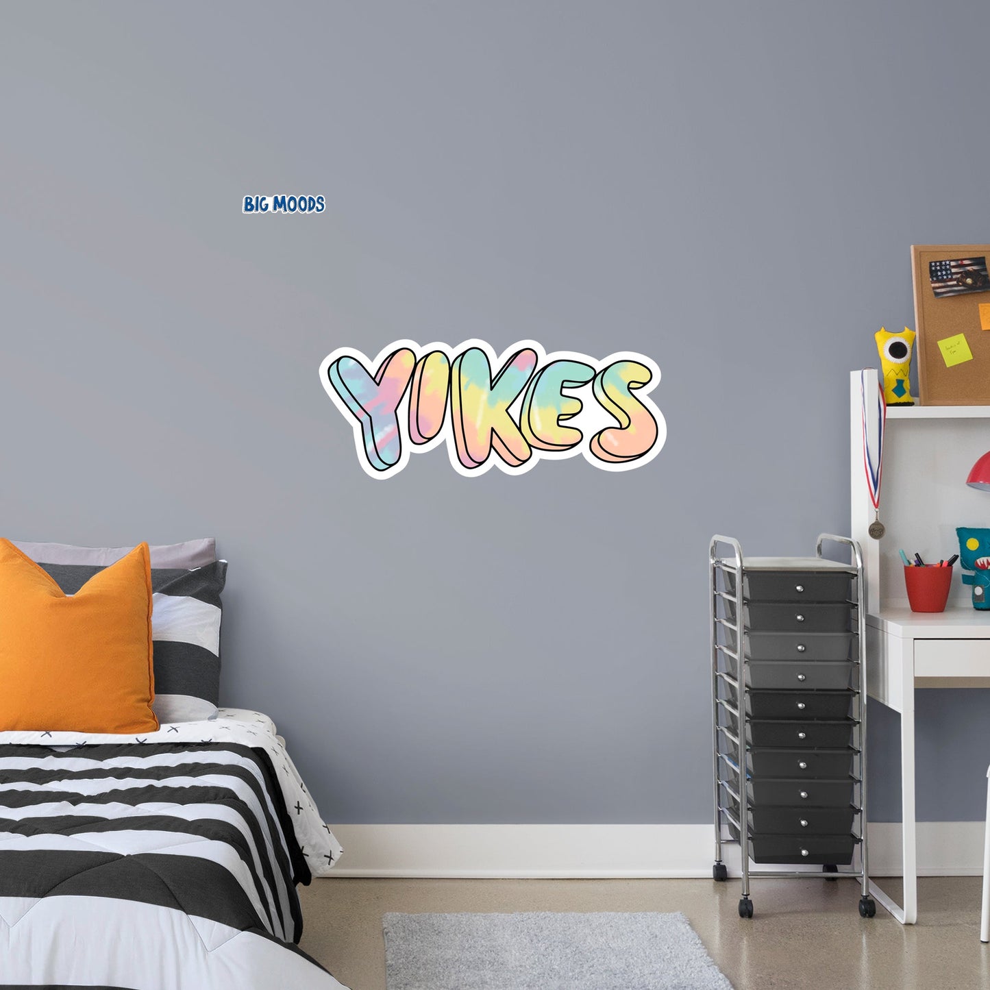 Yikes (Tie-Dye)        - Officially Licensed Big Moods Removable     Adhesive Decal