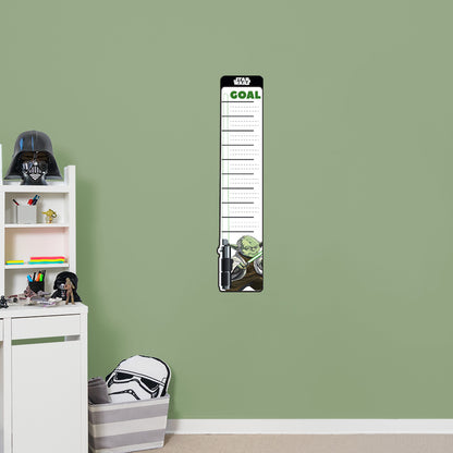 Yoda Lightsaber Goal Thermometer Dry Erase        - Officially Licensed Star Wars Removable     Adhesive Decal
