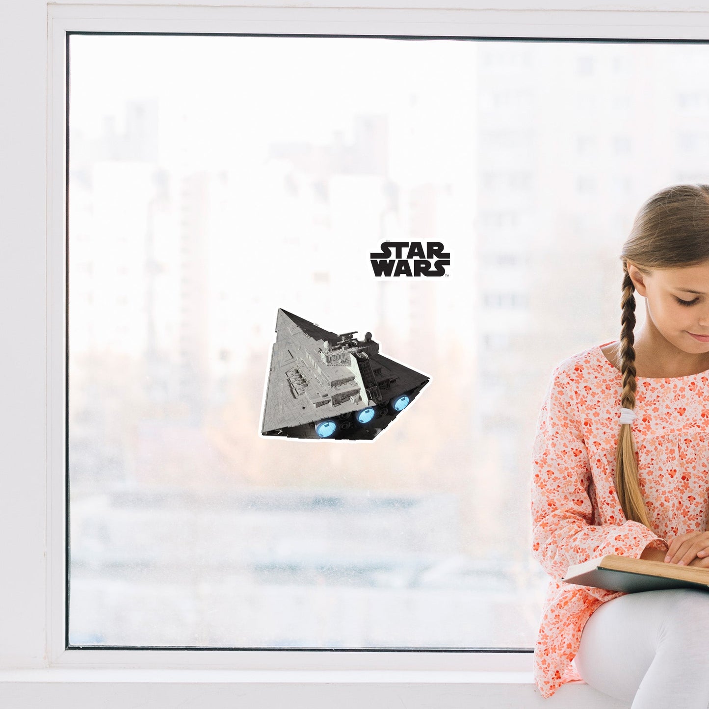 Star Destroyer_above Window Clings - Officially Licensed Star Wars Removable Window Static Decal
